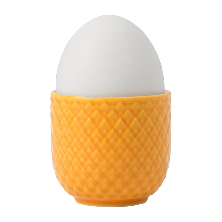 Rhombe egg cup Ø5 cm, Yellow Lyngby Porcelæn