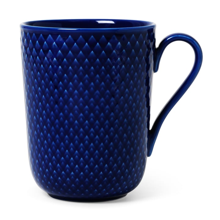 Rhombe mug with handle 33 cl - Dark blue - Lyngby Porcelæn