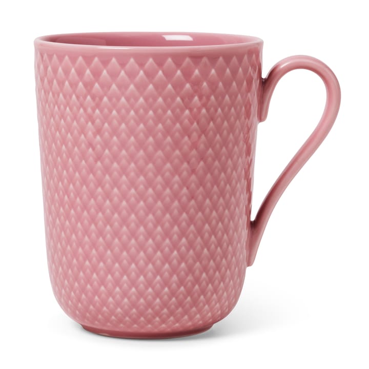 Rhombe mug with handle 33 cl - Pink - Lyngby Porcelæn