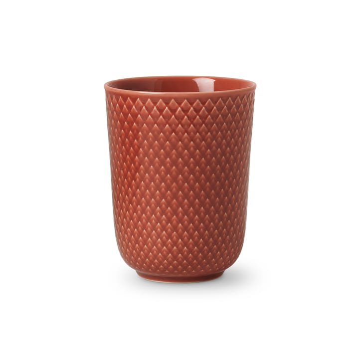 Rhombe mug without handle 33 cl, terracotta Lyngby Porcelæn