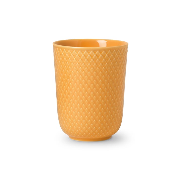 Rhombe mug without handle 33 cl, yellow Lyngby Porcelæn