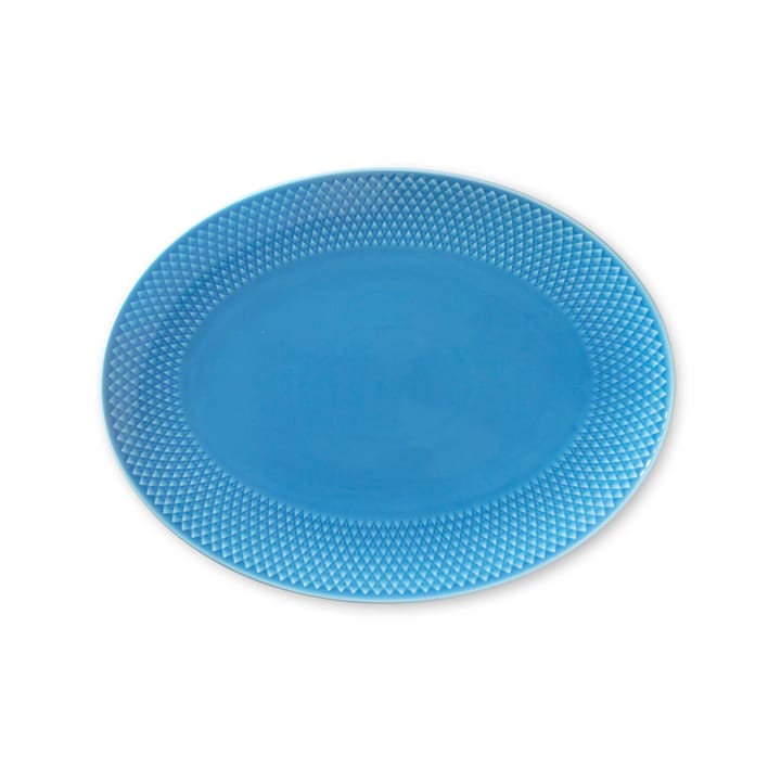 Rhombe oval serving plate 21.5x28.5 cm, Blue Lyngby Porcelæn