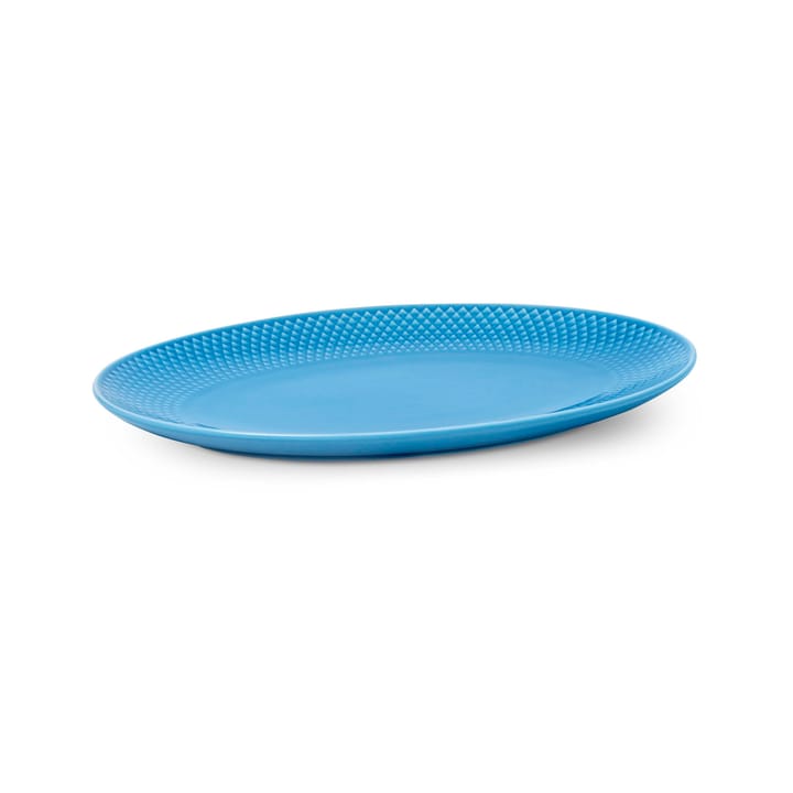 Rhombe oval serving plate 21.5x28.5 cm, Blue Lyngby Porcelæn