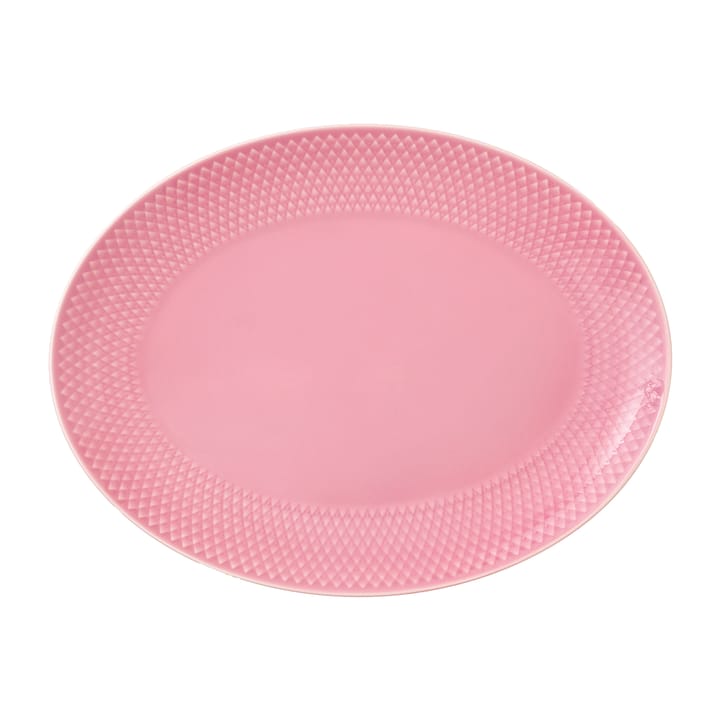 Rhombe oval serving plate 21.5x28.5 cm - Pink - Lyngby Porcelæn