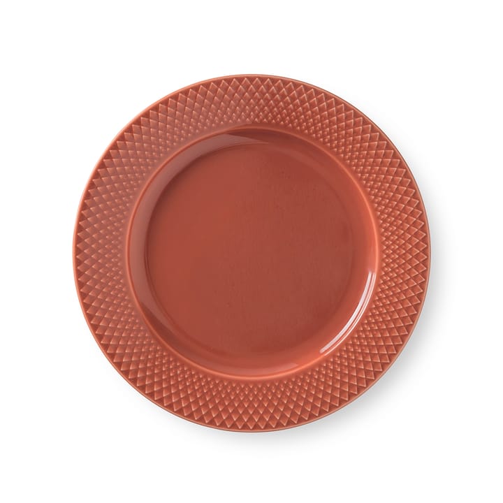 Rhombe plate terracotta, 23 cm Lyngby Porcelæn