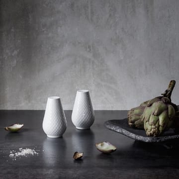 Rhombe salt & pepparset - White - Lyngby Porcelæn