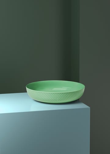 Rhombe serving bowl Ø28 cm - Green - Lyngby Porcelæn