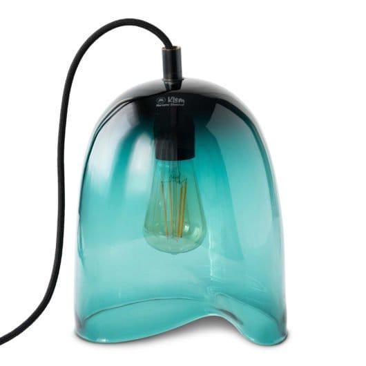 Clamp glass lamp medium 28x20 cm, Turquoise Magnor