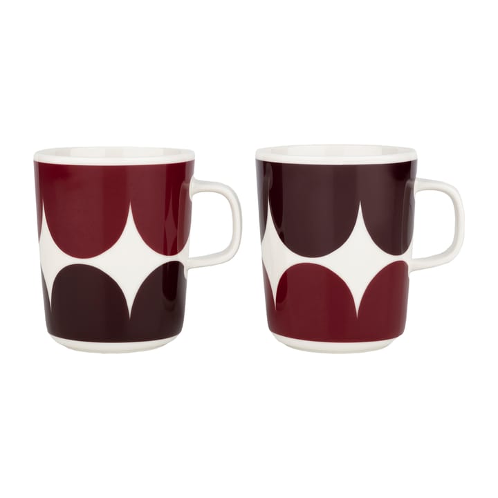 Härkä mug 25 cl 2-pack - white-dark wine-dark red - Marimekko