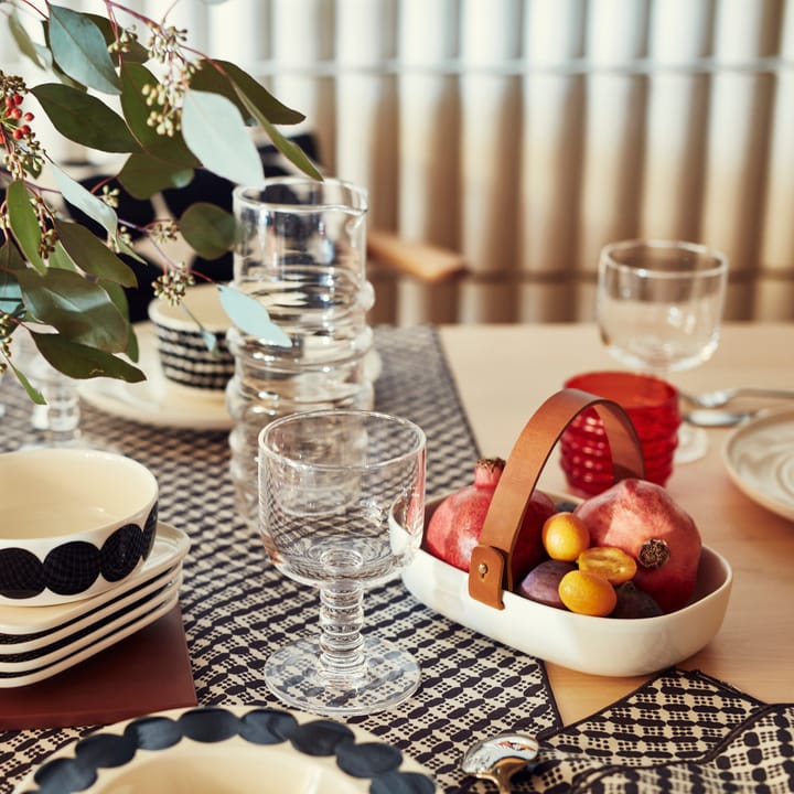 Koppa serving bowl with leather strap, white Marimekko