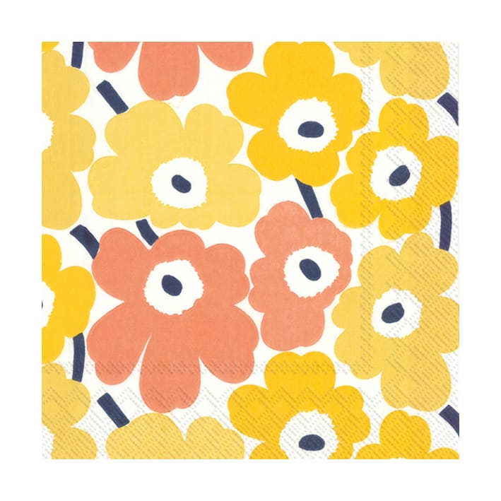 Mini Unikko napkins 20-pack - Yellow - Marimekko