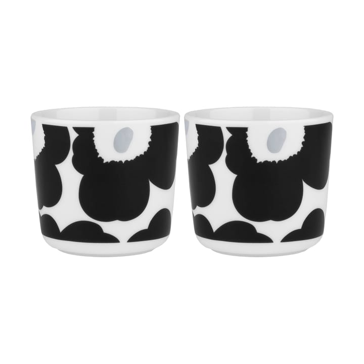 Oiva Unikko coffee cup without handle 20 cl 2-pack, White-coal-silver Marimekko