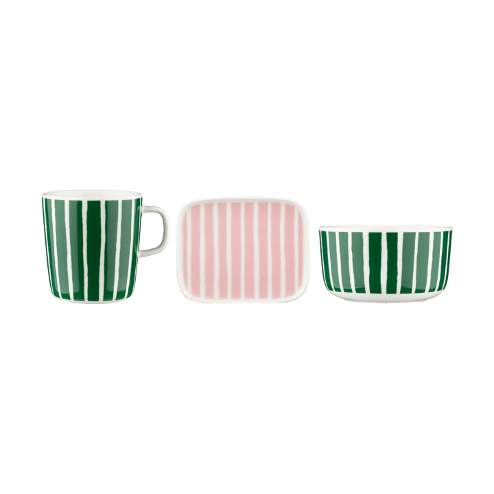 Piccolo breakfast set 3 pieces - Green-pink - Marimekko