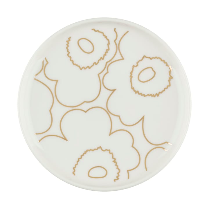 Piirto Unikko Oiva plate Ø13.5 cm - White-gold - Marimekko