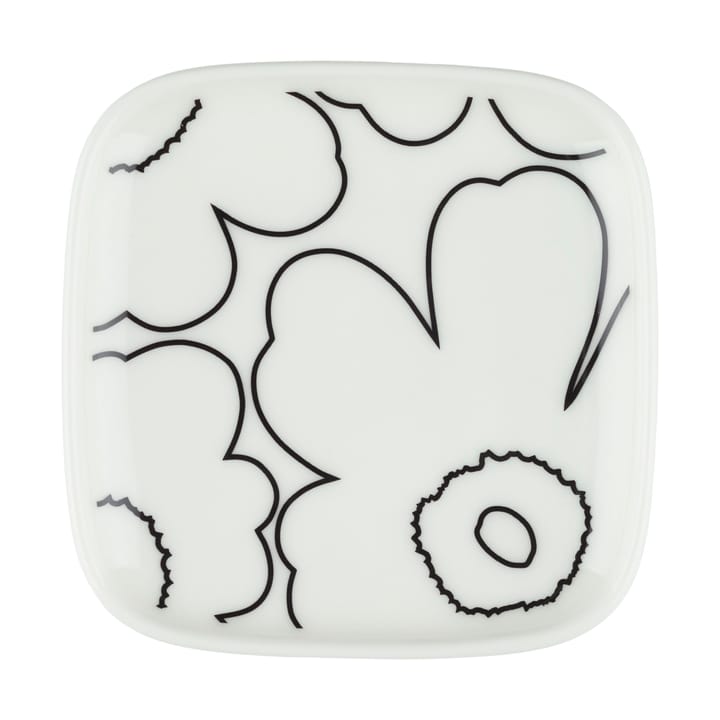 Piirto Unikko side plate 10x10 cm - White-black - Marimekko