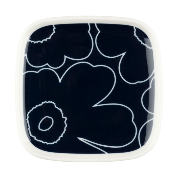 Piirto Unikko side plate 10x10 cm - White-dark blue - Marimekko