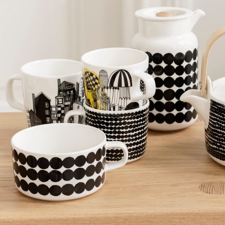 Räsymatto coffee cup 20 cl, black-white Marimekko