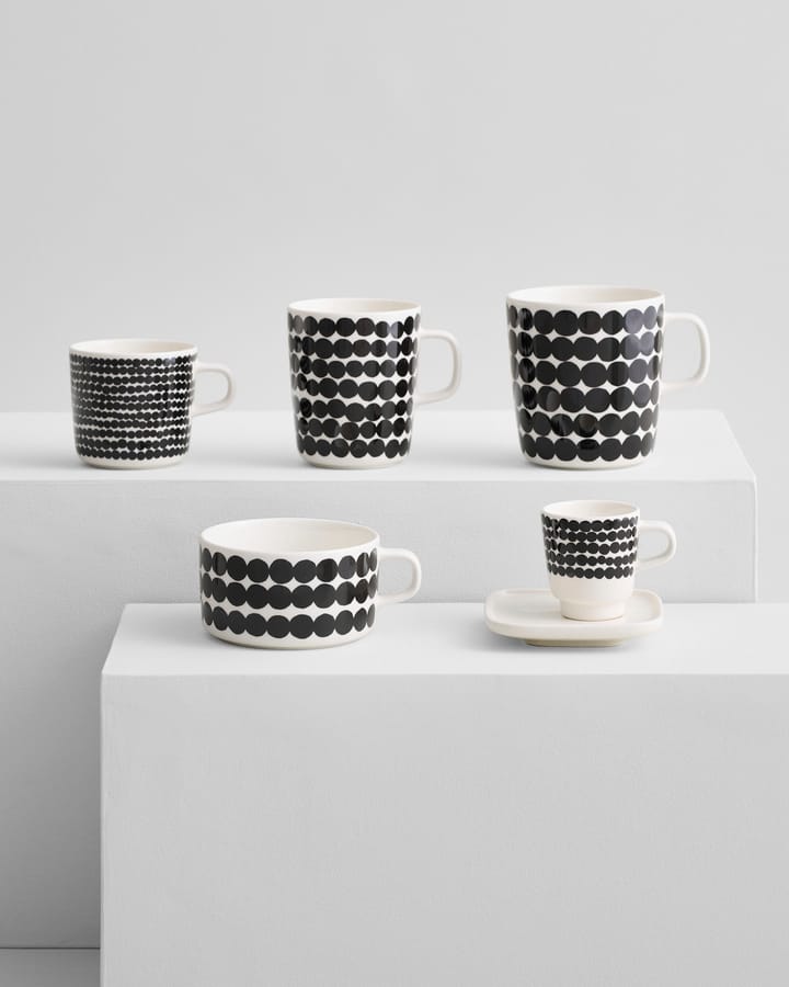 Räsymatto coffee cup 20 cl, black-white Marimekko