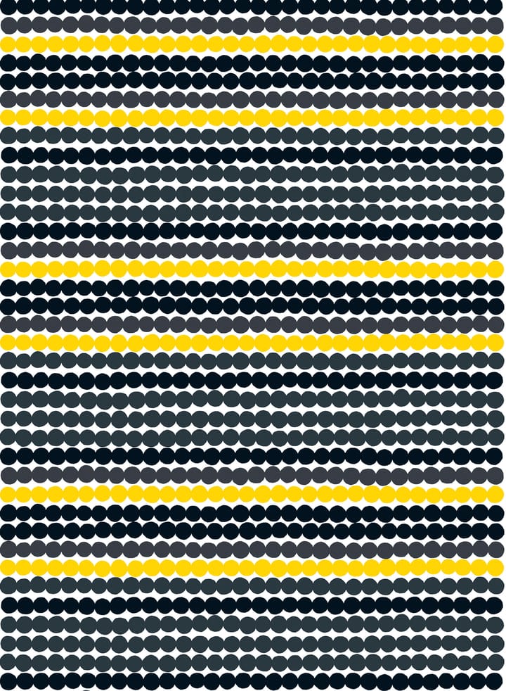 Räsymatto oilcloth, Grey-black-yellow Marimekko