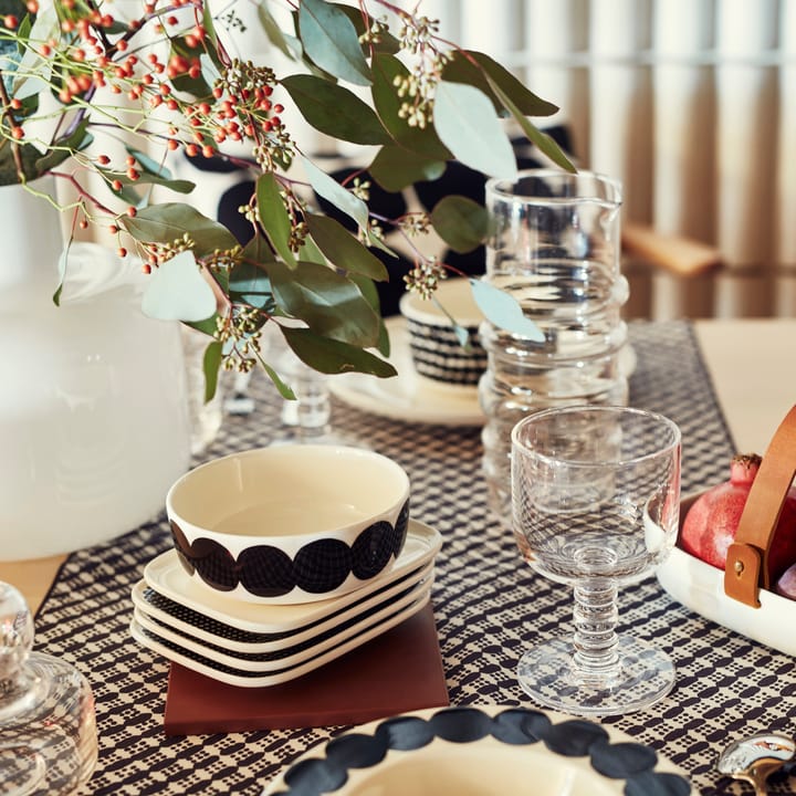 Räsymatto saucer, black-white Marimekko