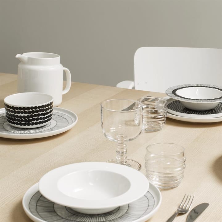 Siirtolapuutarha plate Ø 25 cm, 6-pack black-white Marimekko