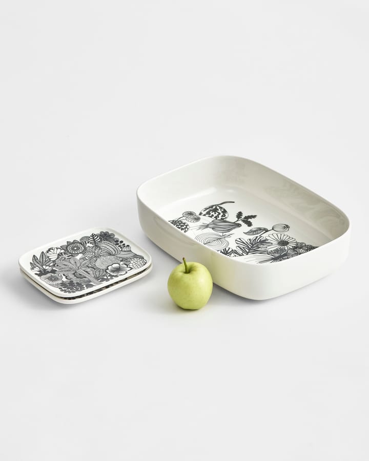 Siirtolapuutarha saucer 15x12 cm, black-white (Finland 100 years) Marimekko