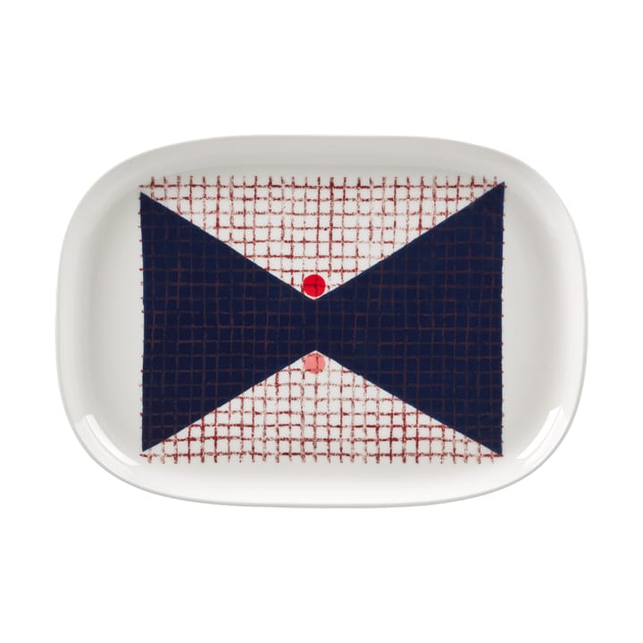 Tomina serving plate 25,5x36 cm - White-dark blue - Marimekko