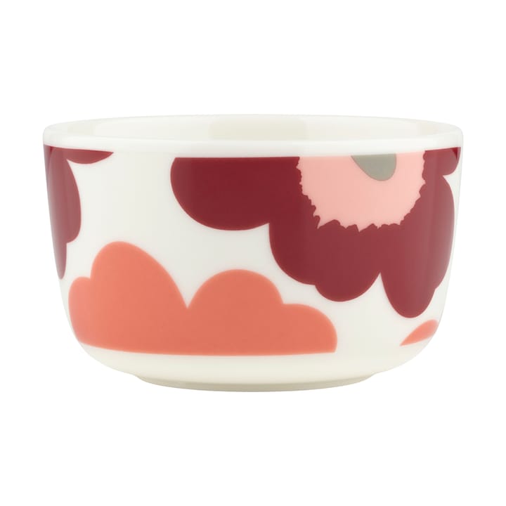 Unikko bowl 2.5 dl - White-dark cherry-salmon red - Marimekko