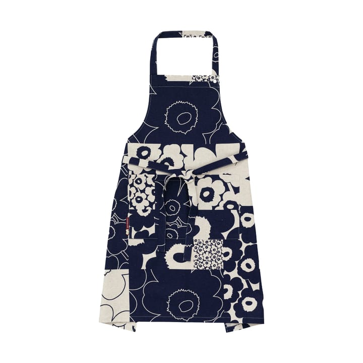 Unikko kollaasi apron, Linen-dark navy Marimekko