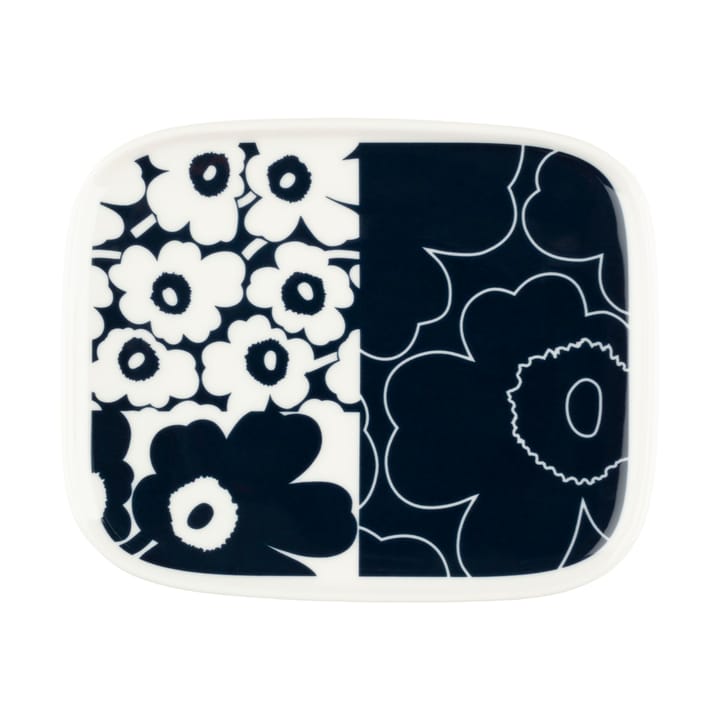 Unikko kollaasi plate 12x15 cm - White-dark blue - Marimekko