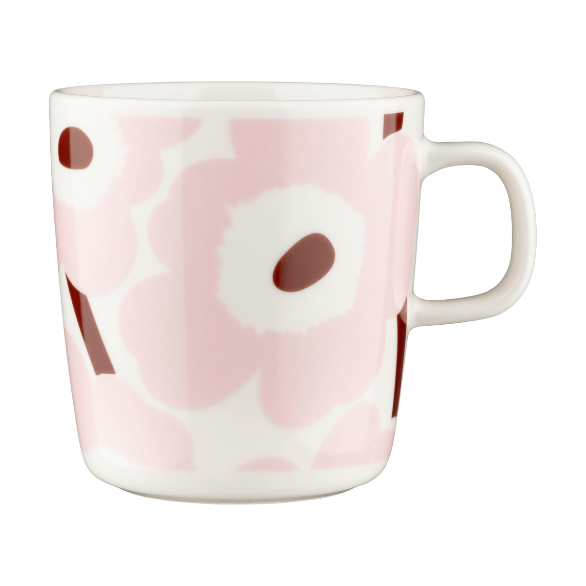 Marimekko Unikko mug 40 cl White-light pink-chestnut