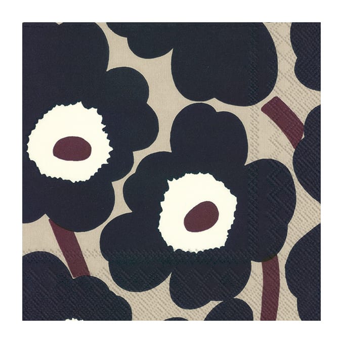 Unikko napkins 33x33 cm 20-pack - Blue linen - Marimekko