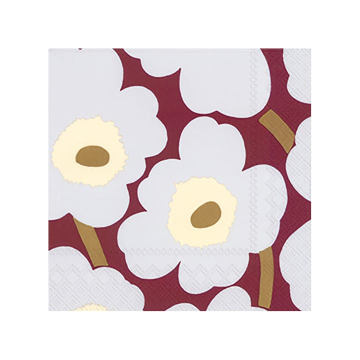 Unikko napkins 33x33 cm 20-pack - bordeaux - Marimekko