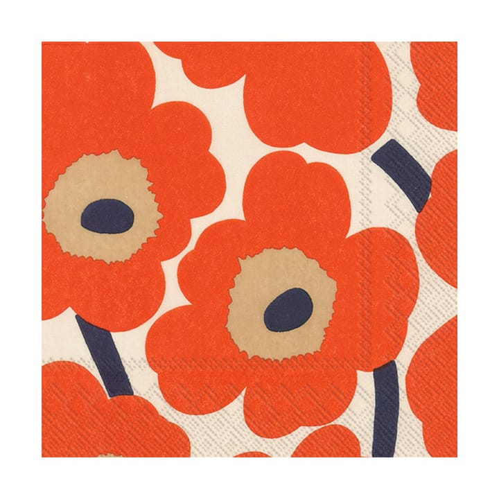 Unikko napkins 33x33 cm 20-pack - Cream-red - Marimekko