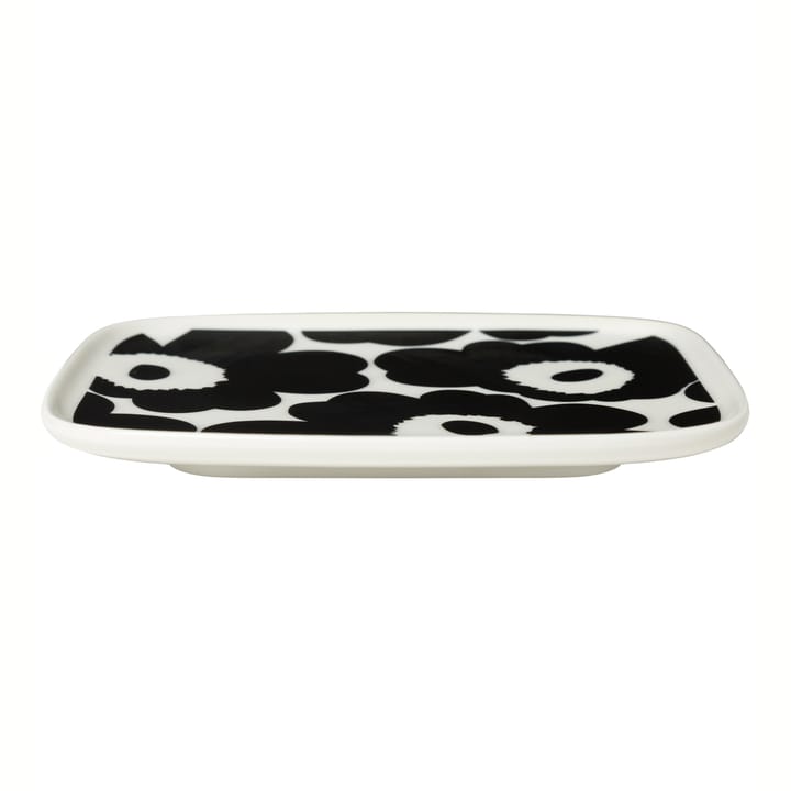 Unikko plate 12x15 cm, black and white Marimekko