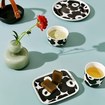 Unikko plate 12x15 cm - black and white - Marimekko