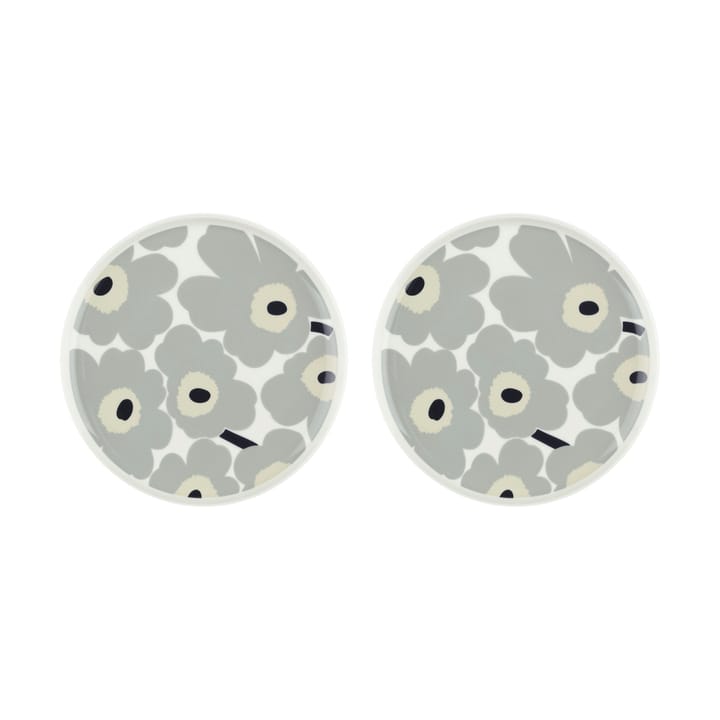 Unikko plate Ø25 cm 2-pack, White-light grey-sand-dark blue Marimekko