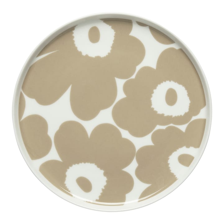 Unikko plate beige-white, Ø20 cm Marimekko