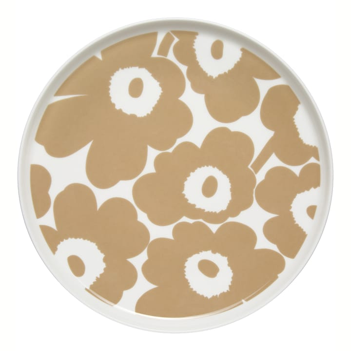 Unikko plate beige-white, Ø25 cm Marimekko