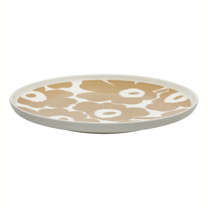 Unikko plate beige-white, Ø25 cm Marimekko
