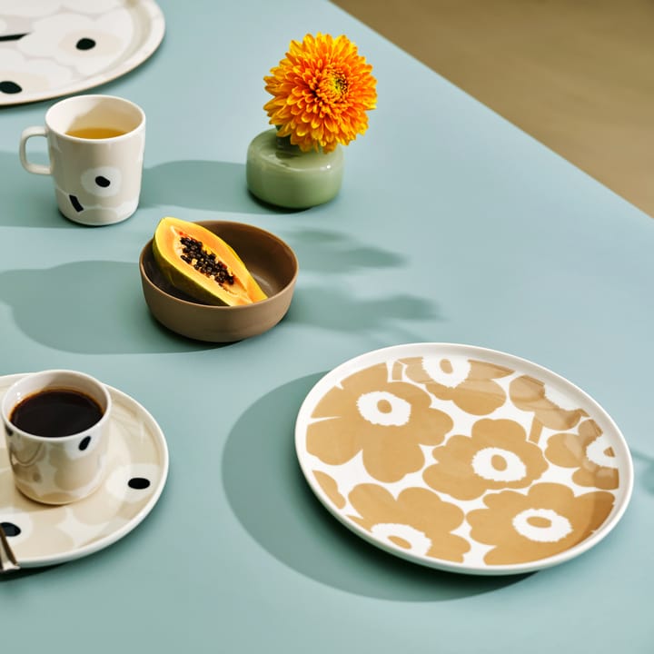 Unikko plate beige-white, Ø25 cm Marimekko