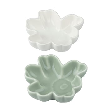 Unikko shape bowl Ø11 cm 2 pieces - White-light green - Marimekko