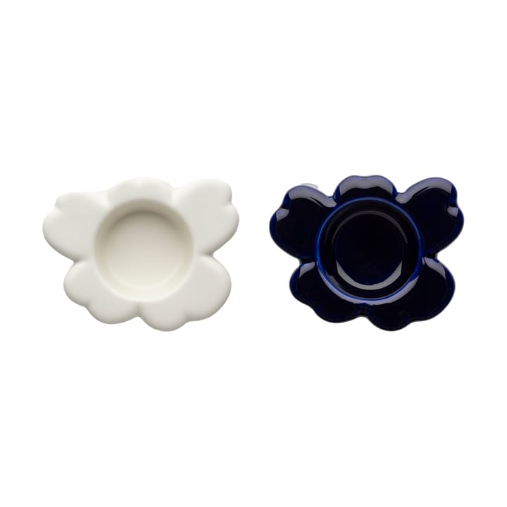 Unikko tealight holder 3x10 cm 2 pieces, Cobalt-white Marimekko