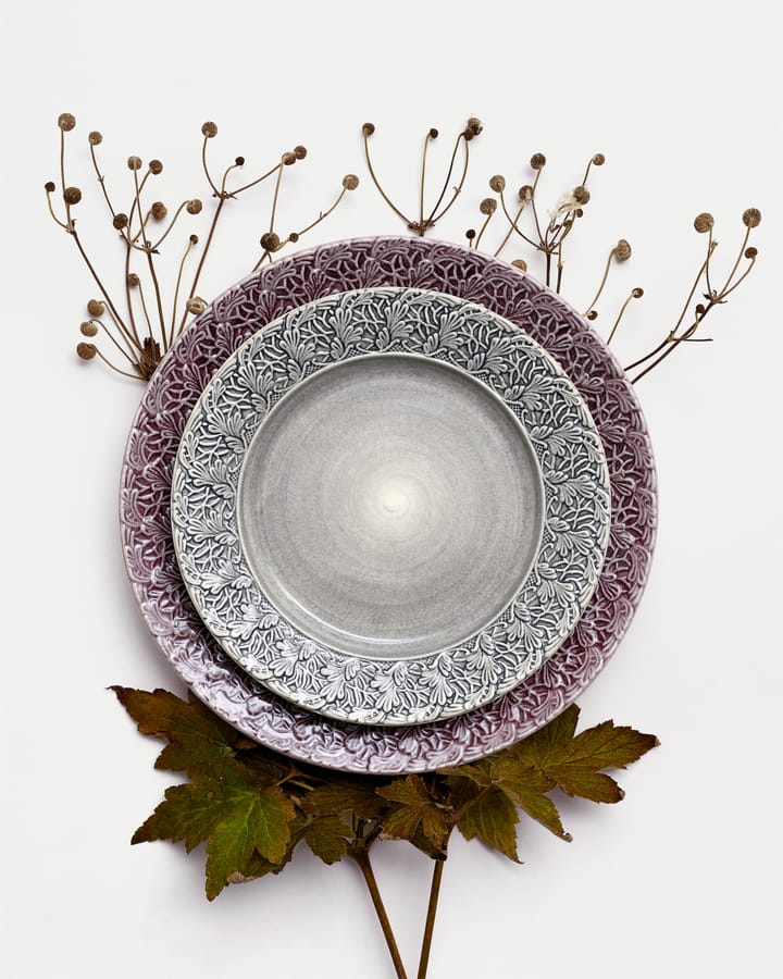 Lace plate 25 cm, Grey Mateus