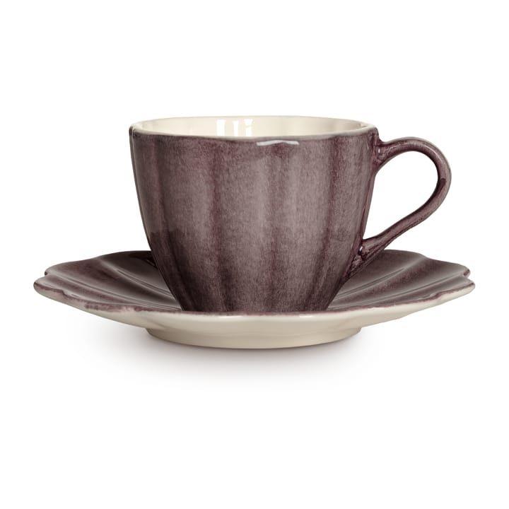 Oyster cup with saucer 25 cl - Plum - Mateus