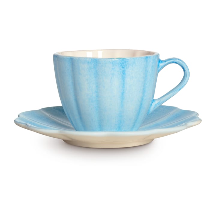 Oyster cup with saucer 25 cl, Turquoise Mateus