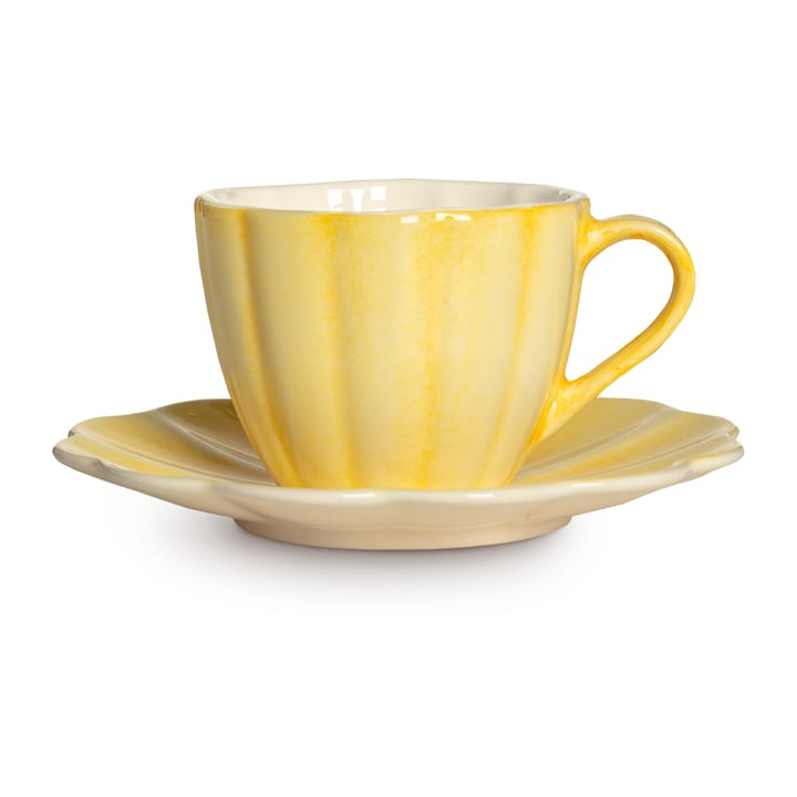 Oyster cup with saucer 25 cl, Yellow Mateus