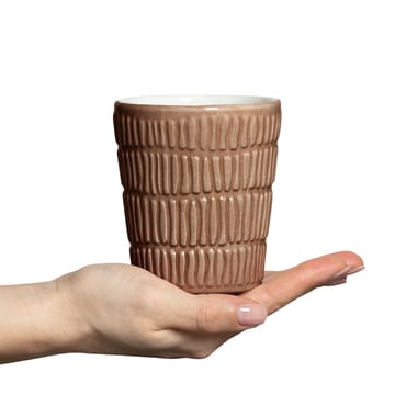 Stripes mug 30 cl - cinnamon - Mateus