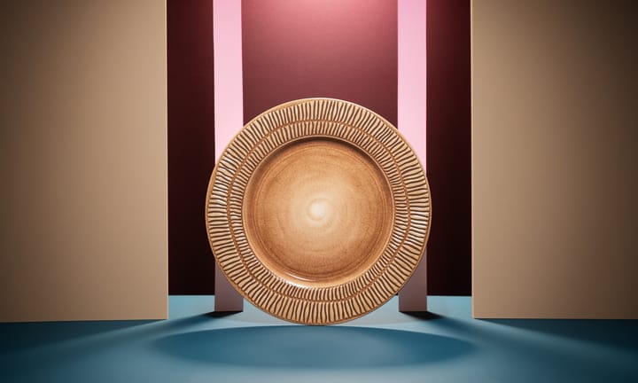 Stripes plate Ø28 cm, cinnamon Mateus