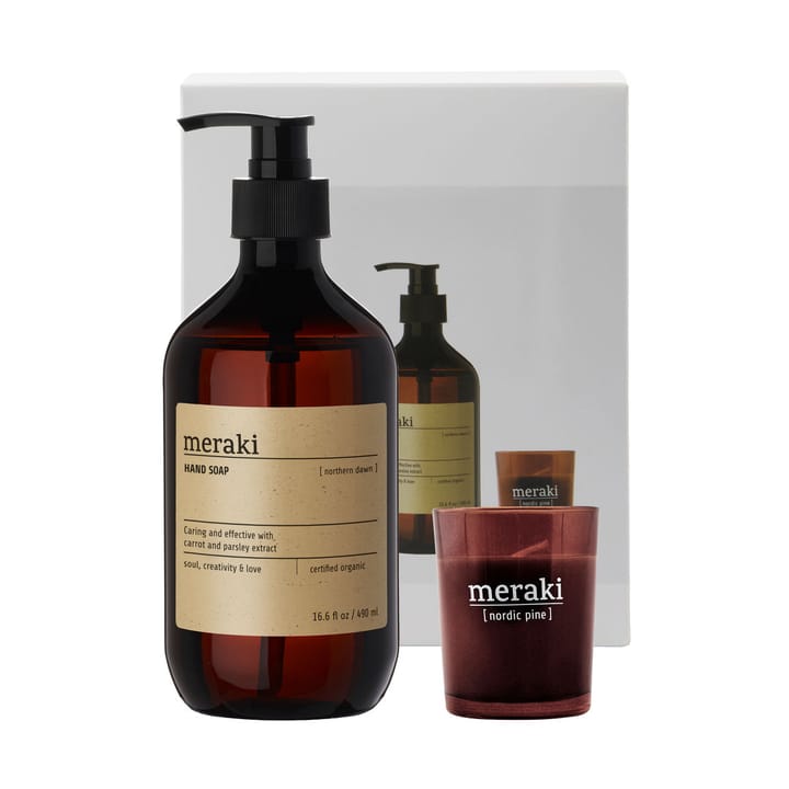 Meraki gift set hand soap and scented candle - Northern dawn-nordic pine - Meraki